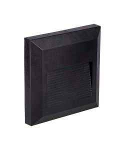Faretto LED Segnapasso Quadrato Montaggio a Plafone 2W Colore Nero 4000K IP65