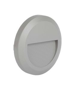 Faretto LED Segnapasso Rotondo Montaggio a Plafone 2W Colore Grigio 3000K IP65