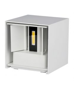 Lampada LED da Muro Quadrata Doppio LED COB 5W 140LM/W Colore Bianco Satinato Fascio Luminoso Regolabile 4000K IP65