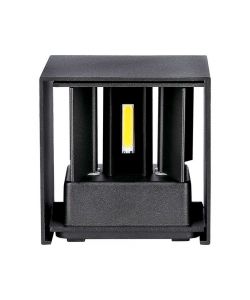 Lampada LED da Muro Quadrata Doppio LED COB 11W Colore Nero Satinato Fascio Luminoso Regolabile 3000K IP65