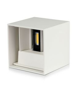 Lampada LED da Muro Quadrata Doppio LED COB 11W Colore Bianco Satinato Fascio Luminoso Regolabile 3000K IP65
