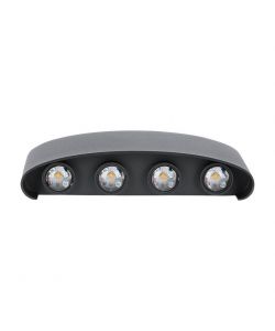 Applique LED da Muro 7W Doppio Fascio Luminoso Corpo Nero 4000K IP65