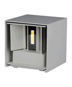Lampada LED da Muro Quadrata Doppio LED COB 11W Colore Grigio Satinato Fascio Luminoso Regolabile 3000K IP65