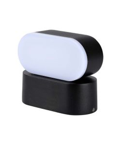 V-TAC Lampada LED da Muro Ovale 5W 110LM/W Colore Nero con Testa Ruotabile 4000K IP65