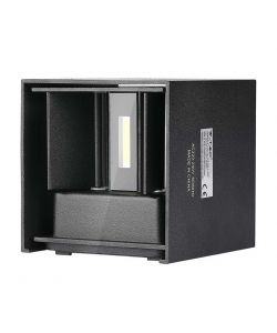 Lampada LED da Muro Quadrata Doppio LED COB 5W 140LM/W Colore Nero Satinato Fascio Luminoso Regolabile 3000K IP65