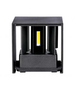 Lampada LED da Muro Quadrata Doppio LED COB 5W 140LM/W Colore Nero Satinato Fascio Luminoso Regolabile 4000K IP65