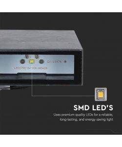V-TAC Lampada LED da Muro Rettangolare 4W Colore Nero 6500K IP65