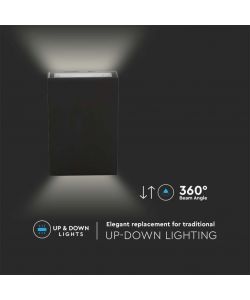 V-TAC Lampada LED da Muro Rettangolare 4W Colore Nero 6500K IP65
