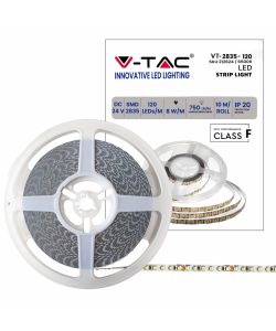 Strip LED SMD2835 7.5W/m 10m 120 LED/m 6500K 24V IP20 10mm