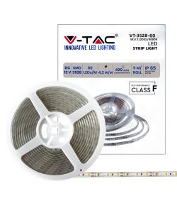 Strip LED SMD3528 5W/m 5m 60 LED/m 12V 4000K IP65 8.8mm