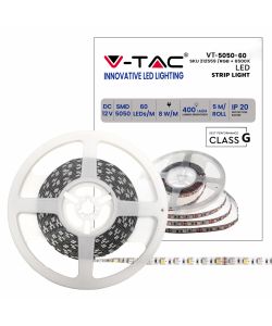 Striscia LED SMD2835 5W/m 5 metri 12V 3000K IP20 8mm