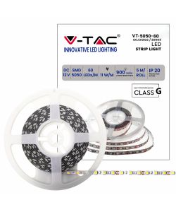 Strip LED SMD5050 11W/m 5m 60 LED/m 3000K 12V IP20 10mm