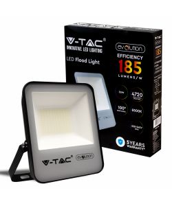 Faro LED Chip Samsung 30W 185LM/W Colore Nero 6400K IP65