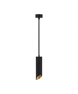 Portafaretto LED a Sospensione GU10 Corpo in Alluminio Nero Riflettore Colore Oro D:55*300MM
