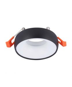 Portafaretto LED da Incasso GU10 Rotondo Colore Nero Riflettore Bianco con Supporto Inclinato
