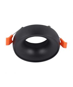 Portafaretto LED da Incasso GU10 Rotondo Colore Nero Riflettore Nero con Supporto Inclinato