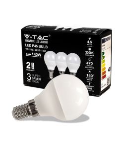 Lampadina LED E14 4.5W P45 2700K (Box 3 Pezzi)
