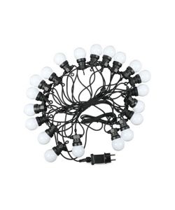 Catenaria 10mt con 20 Lampadine mini Globo LED 10W Colore Bianco con Shuko e Trasformatore 6000K IP44