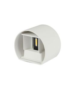 Lampada LED da Muro Arrotondata Doppio LED COB 6W 110LM/W Colore Bianco Satinato Fascio Luminoso Regolabile 3000K IP65
