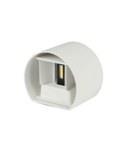 Lampada LED da Muro Arrotondata Doppio LED COB 6W 110LM/W Colore Bianco Satinato Fascio Luminoso Regolabile 4000K IP65