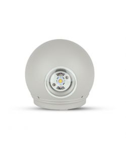 Lampada LED da Muro Sferica 4W Doppio Fascio Luminoso Colore Grigio 3000K IP65