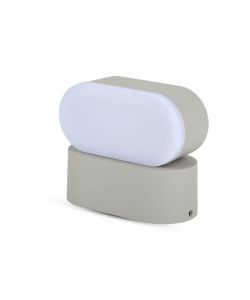 Lampada LED da Muro Ovale 5W 160LM/W Colore Grigio con Testa Ruotabile 4000K IP65