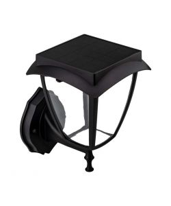Lampada LED Solare da muro Colore Nero Opaco 3000K+6000K IP65