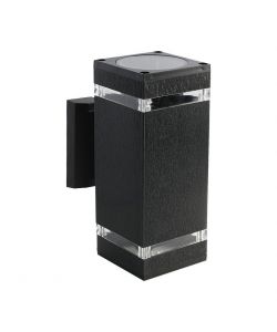 Lampada LED da Muro Con Portalampada 2xE27 Doppio Fascio Luminoso Quadrata IP44