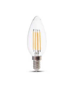 6W Candle Filament Bulb-Clear Cover 3000K E14