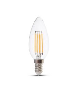 V-TAC Lampadina LED E14 6W 100LM/W Candela Filamento 3000K
