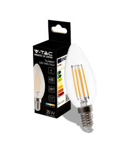 Lampadina LED E14 4W Candela Filamento 4000K