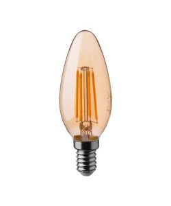 Lampadina LED E14 4W Candela Filamento Ambrato 2200K