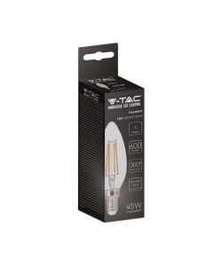 V-TAC Lampadina LED E14 6W 100LM/W Candela Filamento 6500K