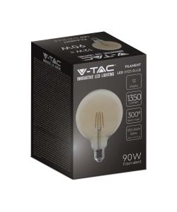 12W G125 Led Filament Bulb-Amber Cover With 2200K E27