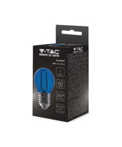 V-TAC Lampadina LED E27 2W G45 Filamento Colore Blu