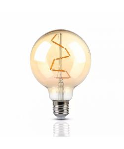 4W G95 Led Filament Bulb Amber Glass 2200K E27