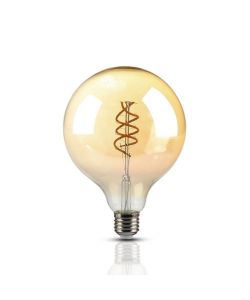 V-TAC Lampadina LED E27 6W G125 Filamento Ambrato a doppio Spirale 1800K