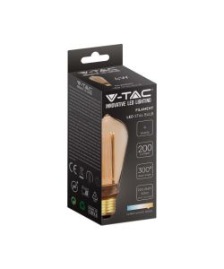 V-TAC Lampadina LED E27 4W ST64 Candela Filamento Ambrato Art 1800K