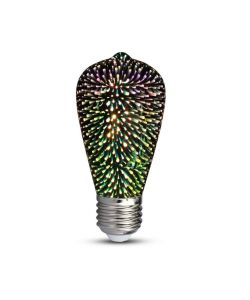 Lampadina LED E27 5W ST64 Filamento 3D 3000K