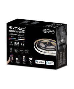 Kit per Strip LED SMD5050 15W/m 90 LED/m RGB+3IN1 5metri Compatibile con Alexa e Google Home con Telecomando e Alimentatore IP65