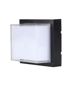 Lampada LED da Muro Quadrata 12W Colore Nero 3000K IP65