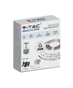 Kit per Strip LED SMD5050 10W/m Bobina 5m 60 LED/m con Telecomando e Alimentatore RGB Dimmerabile IP20
