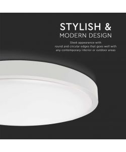 V-TAC Plafoniera LED Rotonda 24W Colore Bianco d: 295mm h: 55mm 6500K IP44
