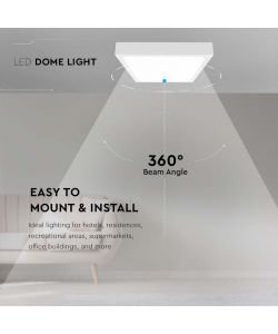 V-TAC Plafoniera LED Quadrata 18W Colore Bianco 6500K IP44