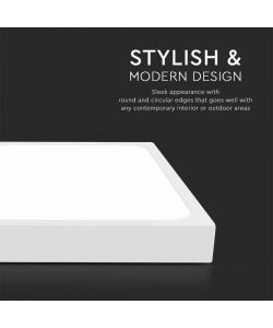 V-TAC Plafoniera LED Quadrata 30W Colore Bianco 6500K IP44