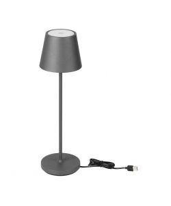 Lampada LED da Tavolo 2W Colore Grigio con caricatore Wireless e Touch Dimmerabile 3000K IP54
