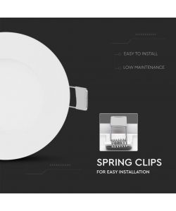 V-TAC Mini Pannello LED 3W Montaggio ad Incasso Rotondo Colore Bianco 4000K