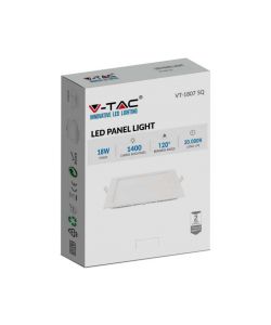 Mini Pannello LED 18W Montaggio ad Incasso Quadrato 6400K