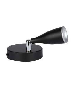 Faretto LED da Muro 4,5W con Testa Orientabile Colore Nero 4000K IP20