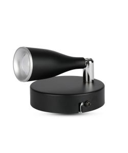 Faretto LED da Muro 4,5W con Testa Orientabile Colore Nero 3000K IP20